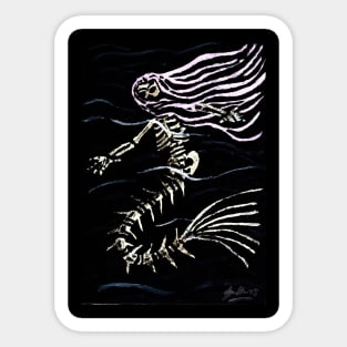 Skeleton Mermaid Sticker